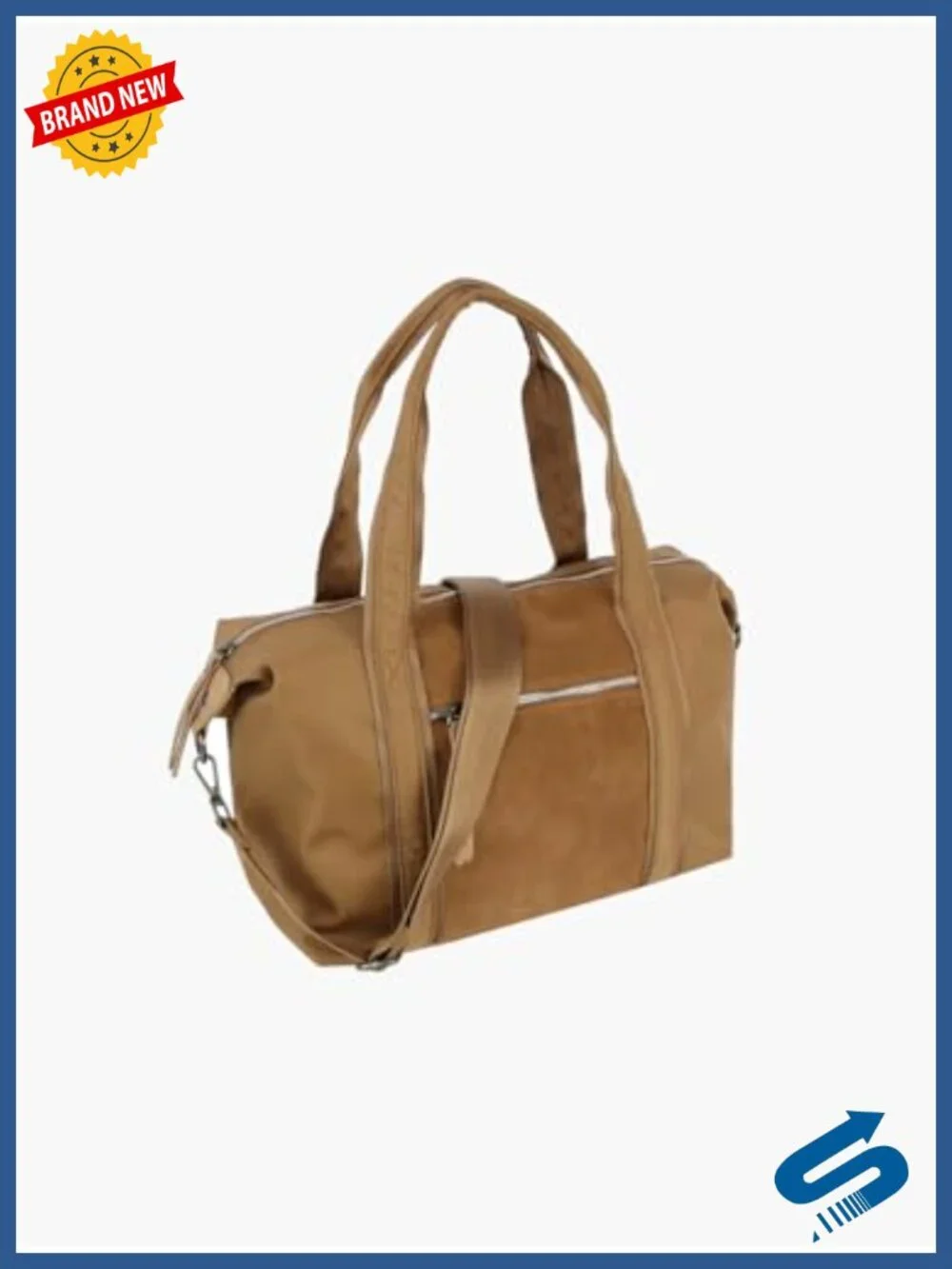 Hobo Handbag with Suede Front, Convertible Crossbody, Microfiber